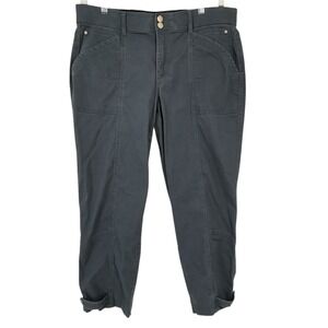 Democracy Ab"solution Women 16W Gray Cropped Utility Cargo Pants Stretch Cuffs